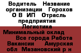 Водитель › Название организации ­ Горохов О.В, ИП › Отрасль предприятия ­ Логистика › Минимальный оклад ­ 27 500 - Все города Работа » Вакансии   . Амурская обл.,Мазановский р-н